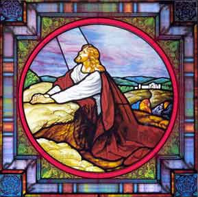 Stained Glass of Jesus Praying