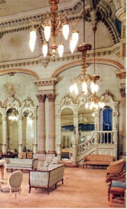 The interior of the celestial room in the Salt Lake Temple